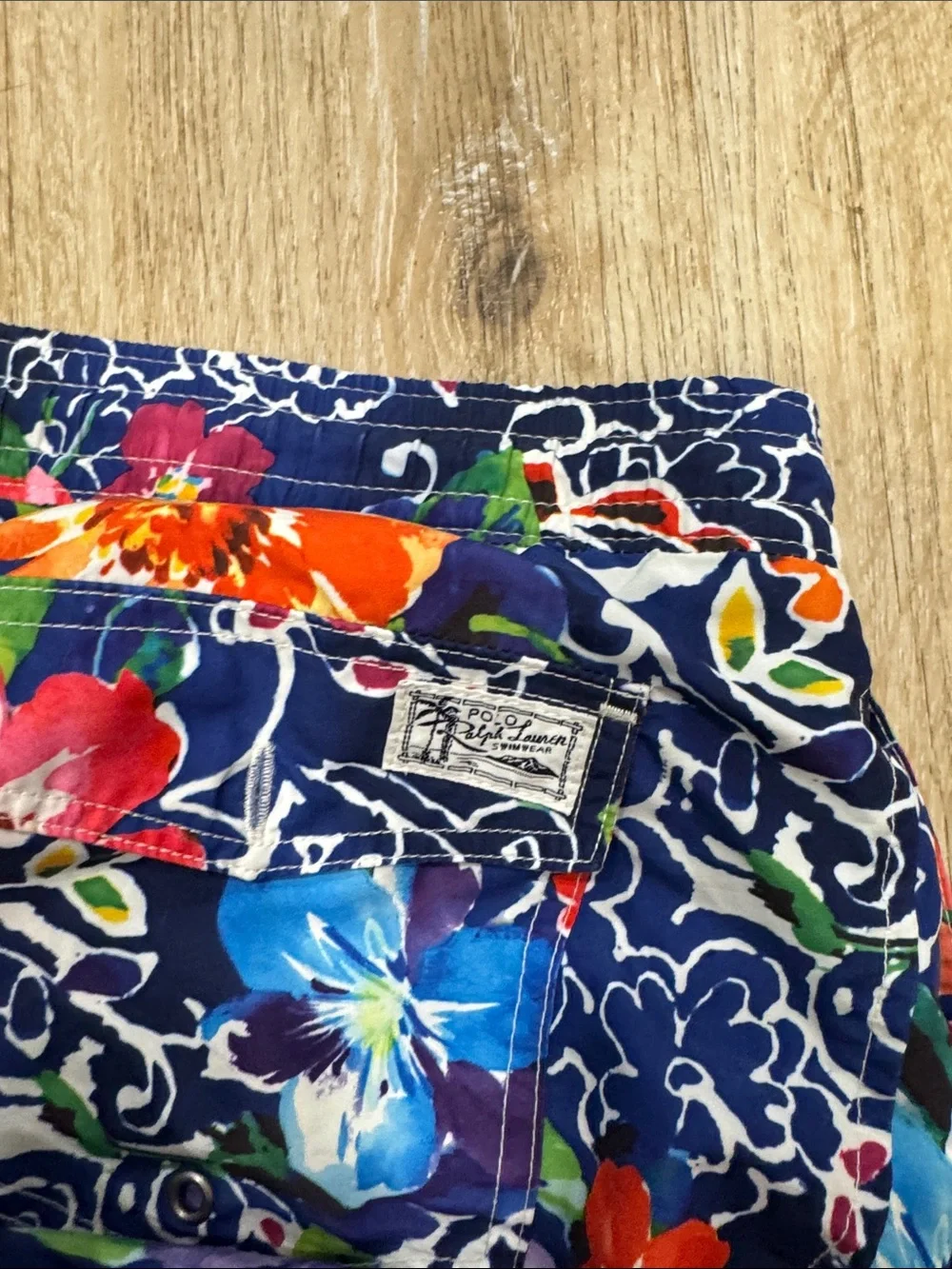 Polo by Ralph Lauren Men's Blue Floral Quick-Dry Swim Trunks